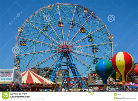 Wonder Wheel Ferris Wheel At Coney Island Editorial Photo