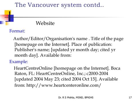 In vancouver style, you place a reference number in the text wherever a source is cited this quick guide presents the most common rules for vancouver style referencing. 6. referencing styles