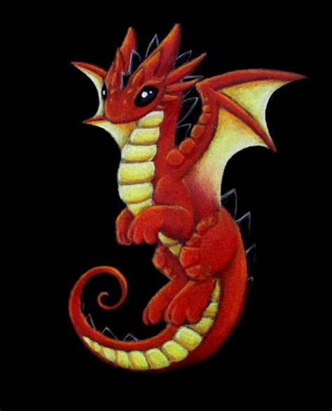 Orange Dragon By Dragonsandbeasties On Deviantart Red Dragon Painting