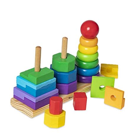 Melissa And Doug Geometric Stacker Wooden Educational Toy Pricepulse