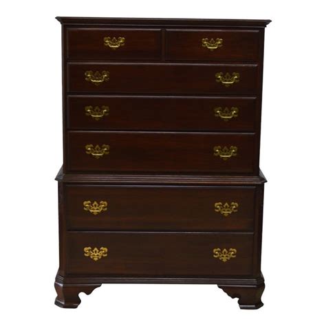 A gorgeous solid cherrywood console table by ethan allen usa, late 20th century measures: Ethan Allen Georgian Court Cherry Chippendale Chest of ...