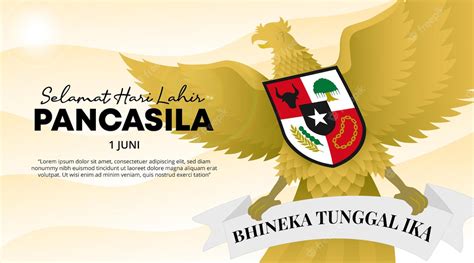 Selamat Hari Lahir Pancasila O Fondo Feliz Del Día De Pancasila Con Un