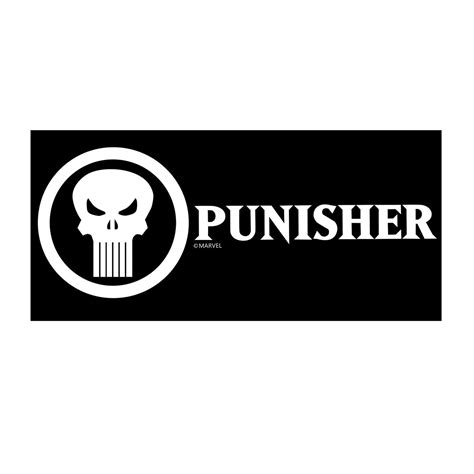 Punisher Text And Symbol White Decal