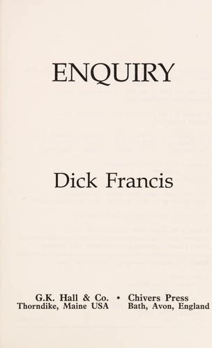 enquiry by dick francis open library