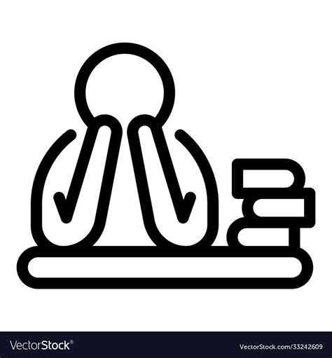 Exam Preparation Icon Outline Style Royalty Free Vector