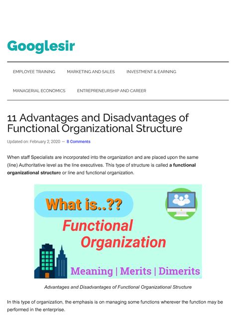 Solution 11 Advantages And Disadvantages Of Functional Organizational