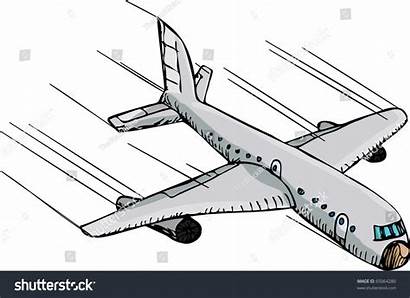 Plane Clipart Cartoon Crash Landing Flying Fast