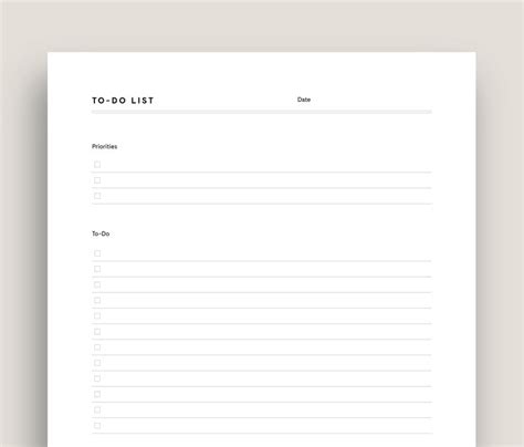 Minimalist To Do List To Do Printable To Do List Download Etsy