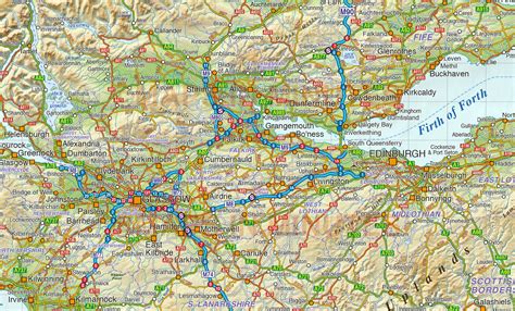 Vector Scotland Map Regions Political Road And Rail With High Res