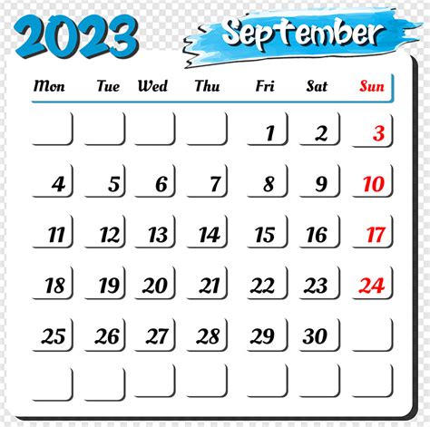 Gambar Kalender Bulan September Png Download Gratis Gambarpngid