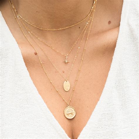 Zodiac Coin Necklace Simple And Dainty