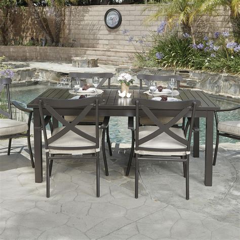 Lakeview Conde 7 Piece Aluminum Patio Dining Set W 68 91 X 39 Inch