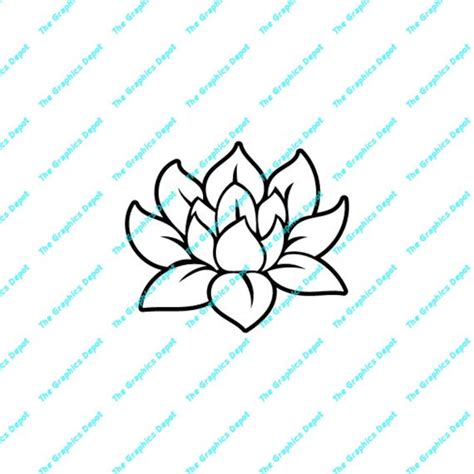 Digital Download Lotus Flower Dxf Pdf Svg Files Etsy