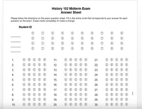 Printable Answer Sheet 1 50 Find Answers To Popular Questions