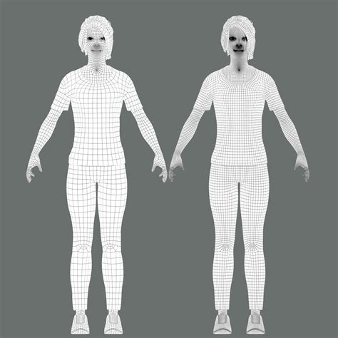 3d Model Woman Character Vr Ar Low Poly Cgtrader