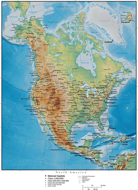 Digital North America Terrain Map In Adobe Illustrator