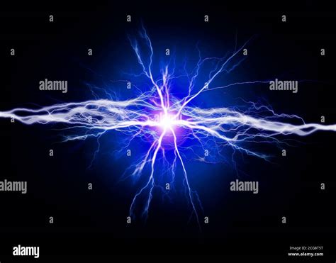 Pure Energy And Electricity With Blue Bolts Power Background Stock