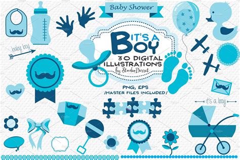 Find high quality baby shower clipart, all clipart images can be downloaded for free for personal use only. It's a Boy - Baby Shower Cliparts ~ Graphics ~ Creative Market
