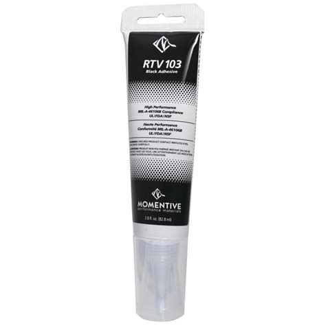 Momentive Rtv Oz One Part Acetoxy Cure Rtv Silicone Adhesive Black High Performance