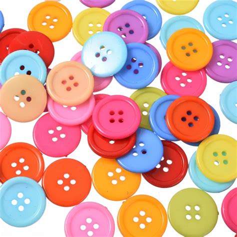 Buy Hot 100 Pcs 4 Holes Round Plastic Sewing Buttons