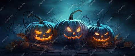 Premium Ai Image Scary Jack O Lantern Halloween Background
