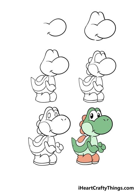 Yoshi Drawing How To Draw Yoshi Step By Step