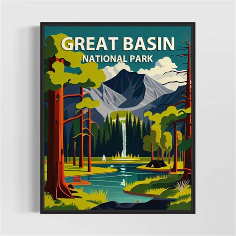 Great Basin National Park Retro Art Print Great Basin National Park