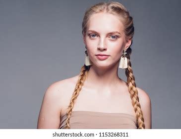 Beautiful Woman Pigtails Hair Beauty Model Stock Photo Edit Now