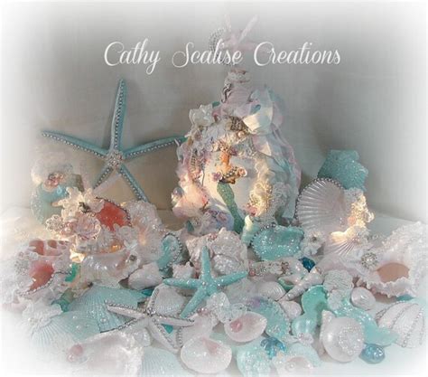 Seashell Centerpiece Pastel Shells Bridal Decor By Treasured2