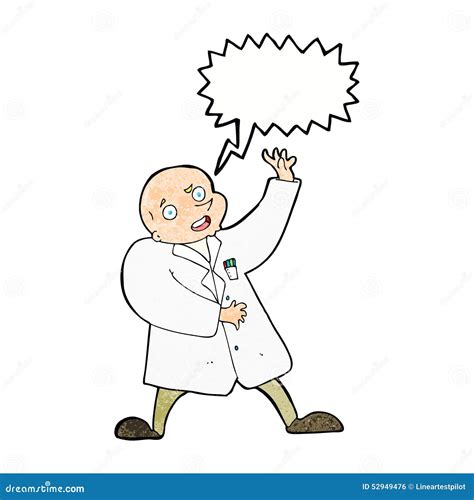 Cartoon Mad Scientist With Speech Bubble Royalty Free Stock Image