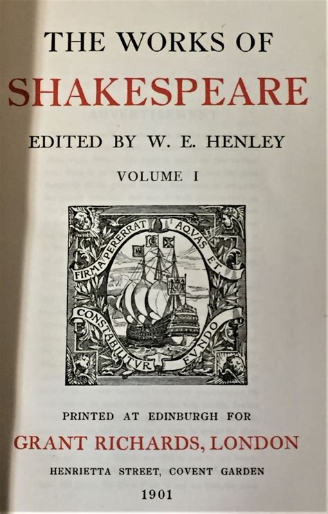 William Shakespeare W E Henley Works Of Shakespeare 10 Volumes