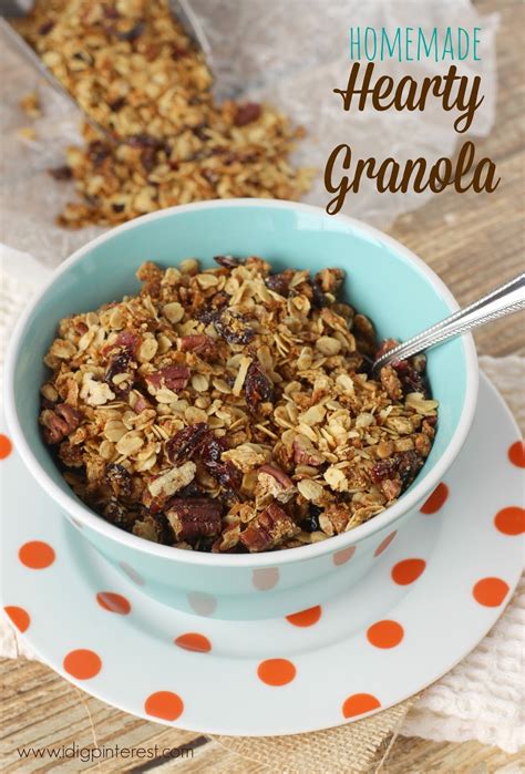 Homemade Hearty Breakfast Granola I Dig Pinterest