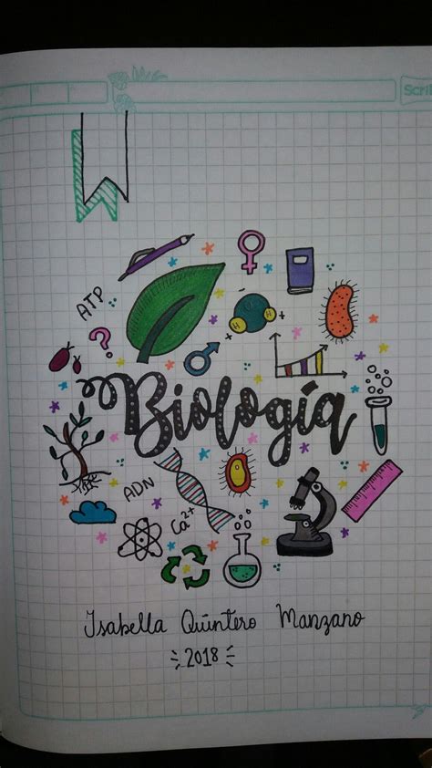 Cuaderno biología Biology Notebook Escola diy Lettering tutorial Bullet journal babe