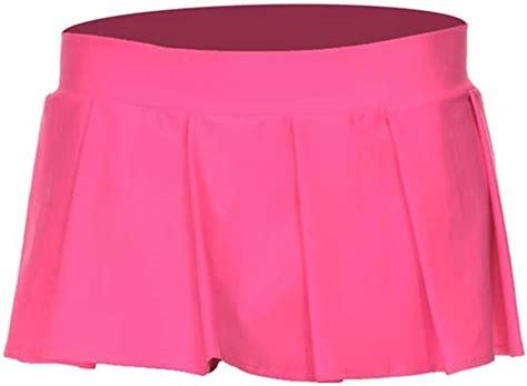Solid Hot Pink Pleated Mini Skirt Clothing