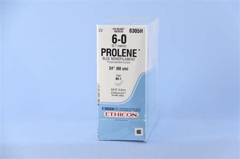 Ethicon Suture 8305h 6 0 Prolene Blue 24 Bv 1 Taper Double Armed