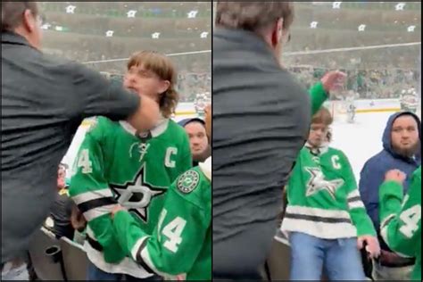 watch dallas stars fan get punched in the face after calling white man the n word