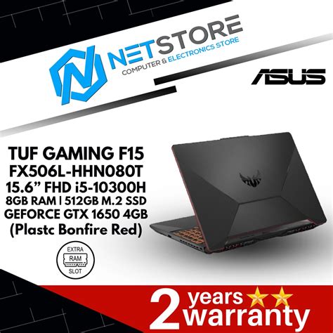 Asus Tuf Gaming F15 Fx506l Hhn080t 156 Fhd Gaming Laptop I5 10300h