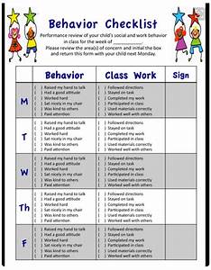 A Behavior Checklist For Common Behavior Issues Met In A Lower