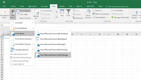 Working With Azure Table Storage And Excel