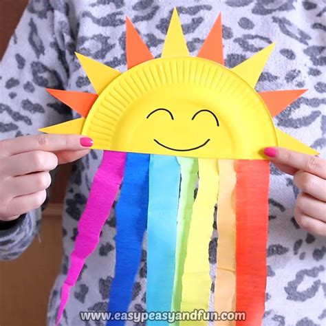 Paper Plate Sun And Rainbow Craft Easy Peasy And Fun Crafts For