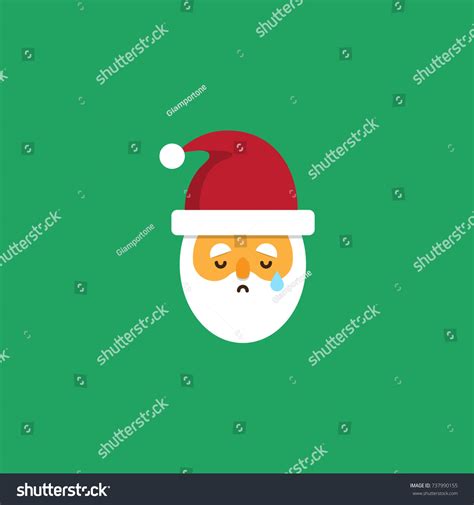 Sad Santa Claus Emoji Crying Funny Stock Vector 737990155 Shutterstock