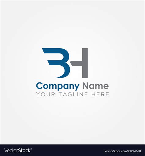 Initial Bh Letter Logo With Creative Modern Vector Image