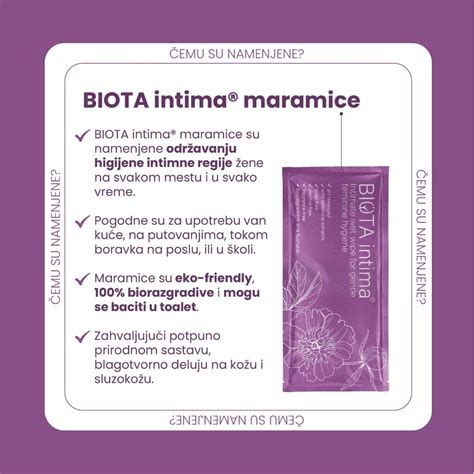 Biota Intima Intimne Vlažne Maramice 10 Komada Eapoteka