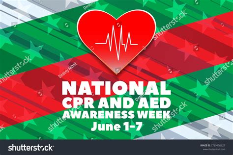 National Cpr Aed Awareness Week Each Stock Vector Royalty Free