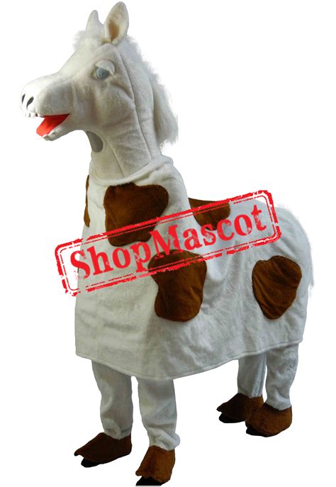 Two Man White Horse Mascot Costume