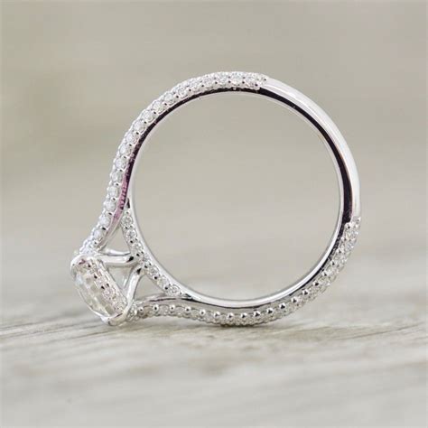 Round Brilliant In A Micro Pav Hidden Halo Engagement Ring In White