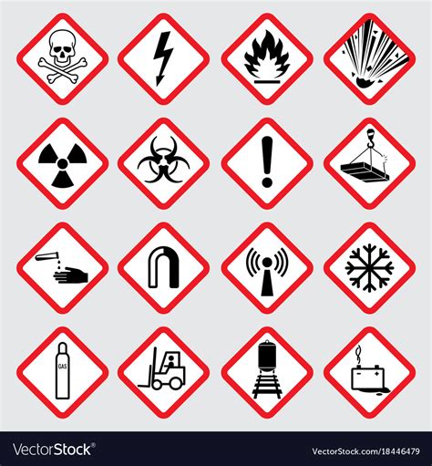 Warning Hazard Pictograms Royalty Free Vector Image