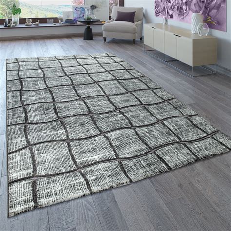 Kurzflor teppiche sind die allrounder unter den teppichen und können in fast jedem wohnbereich eingesetzt werden. Kurzflor-Teppich Karo-Muster Grau Anthrazit | Teppich.de