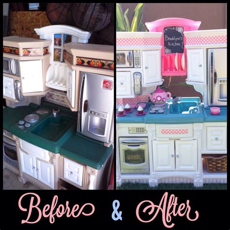 Fisher Price Kitchen Makeover I Used Valspar Spray Paint For Plastic