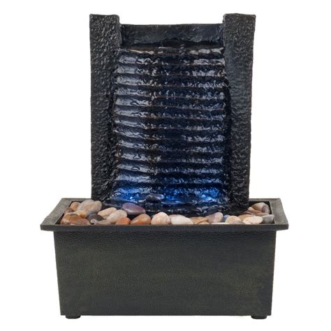 Pure Garden 105 In Led Waterfall Tabletop Fountain